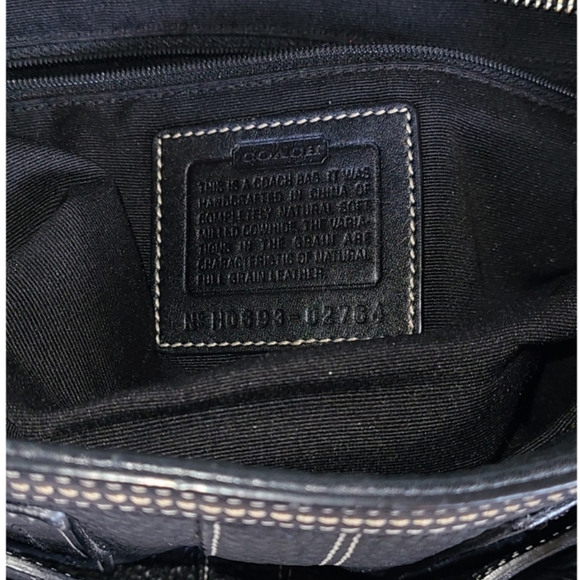 COACH HAMPTON BLACK PEBBLE GRAIN LEATHER TOTE BAG - Picture 5 of 12